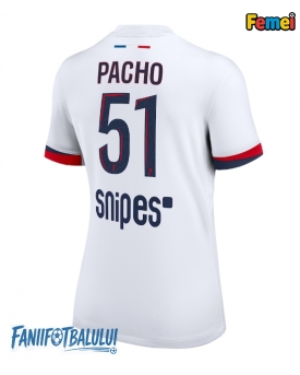Paris Saint-Germain Willian Pacho #51 Tricou Fotbal Replică 2025-26 Femei Deplasare